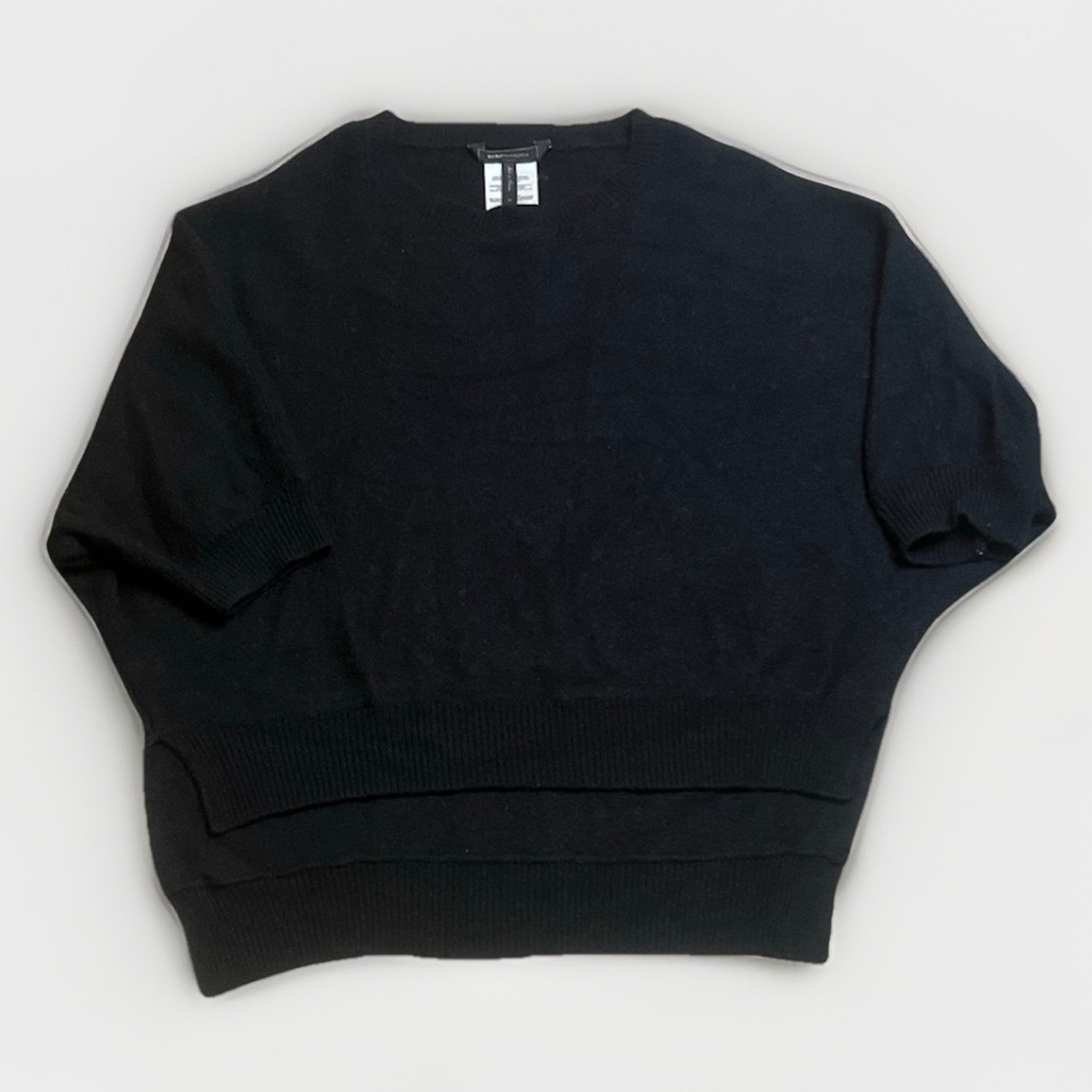 BCBGMaxAzria Wool & Yak Short Sleeve Women’s Black Sweater sz M